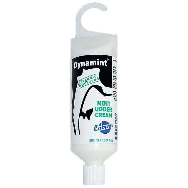 Dynamint Peppermint oil Udder Cream hanging bottle DM0500