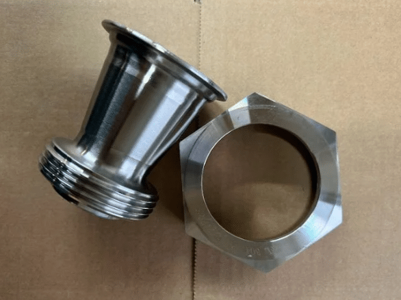2 RJT Female to 1,5 RJT Male Stainless Steel Eccentric Reducer SSF08