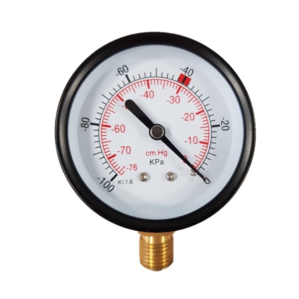 Dry Vacuum Gauge 63mm Black 1/4″ BSP