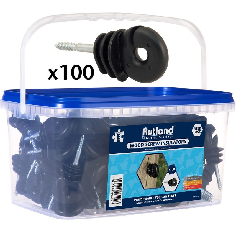 Rutland wood post screw insulators pk100 424314/100SR