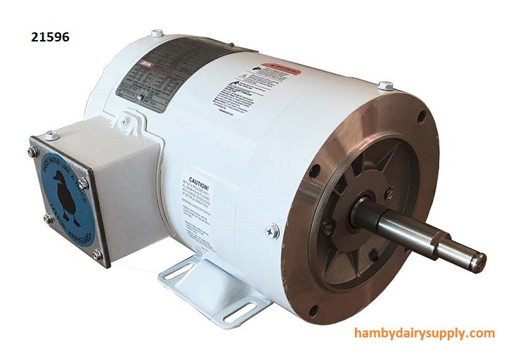 1 HP - 3 phase replacement Wash Down painted motor for Surge Milk Pump with Surge Shaft 7750-0026-466