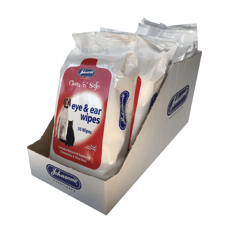 Johnson’s Veterinary Clean ‘n’ Safe Eye and Ear Wipes JVE0156