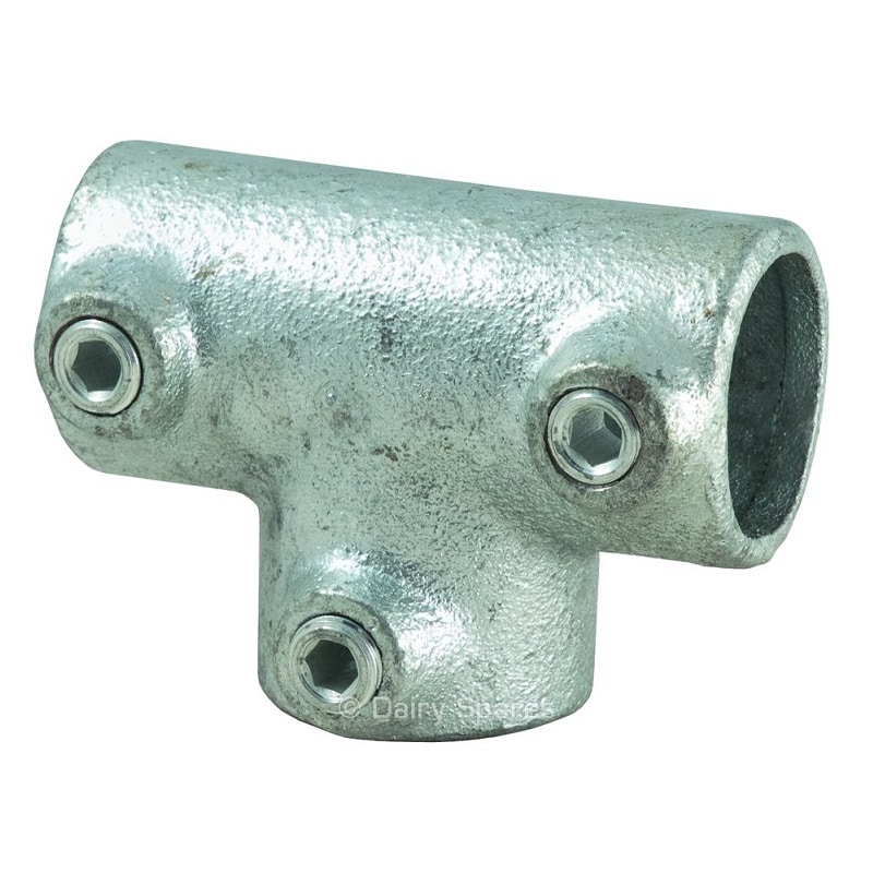 Galvanised key clamp long tubular tee 1″ X 1″