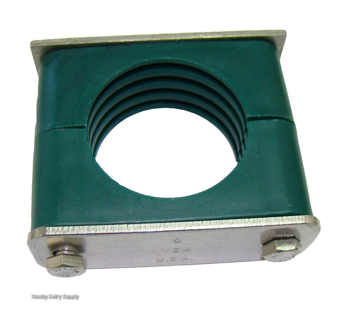 Green Poly Rail Hanger for 2.0 inch stainless milk line or 1.5 inch pvc 4999-1060-821