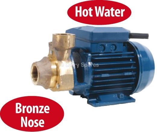 Peripheral Positive Displacement Hot Water Pump. Max 40l/min @ 5mH 230V 1ph 0.37kW ½HP IP44 Bronze Nose – 8776