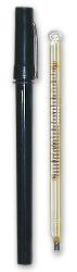 Heavy-duty veterinary thermometer with ring top and case. Dual scale in °F and °C. TA800
