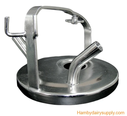 SS Bucket Lid for Interpuls pulsator - 2 milk inlets - Fits Short Handle Buckets 4999-1120-281