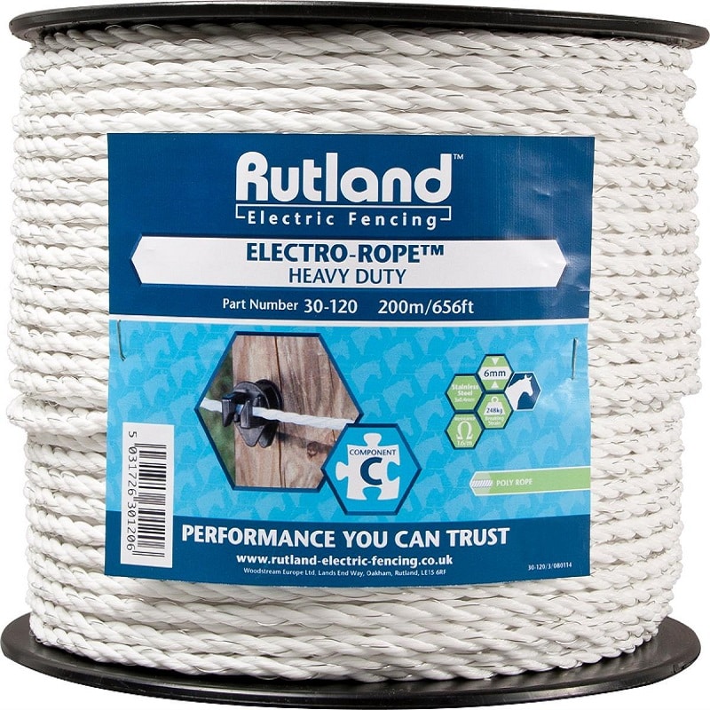 Rutland white maxi electro-rope 200m 486120R
