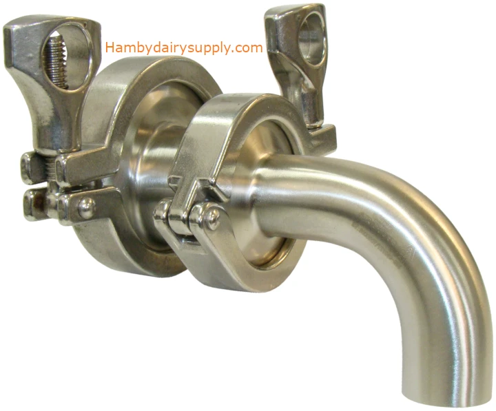 Jug and Can Fill Kit - 90 ° outlet Fits 2.0 Clamp Butterfly & Milk Plan Tank Valves