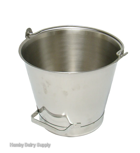 13 Quart Stainless Steel Pail with Pouring Handle and raised base - Best Quality