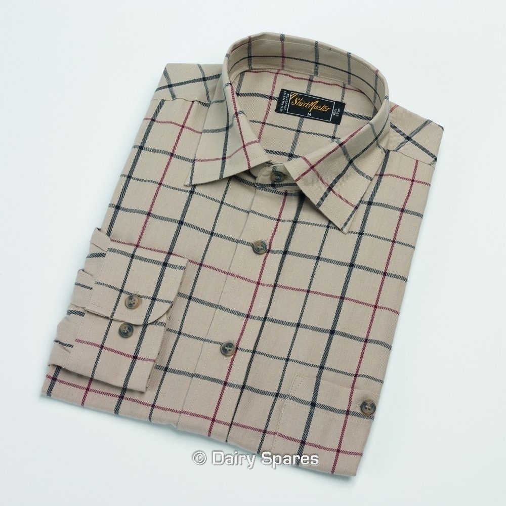 Shirtmaster Romsey Polycotton Long Sleeved Shirt Biscuit – SMR313X SMR313X