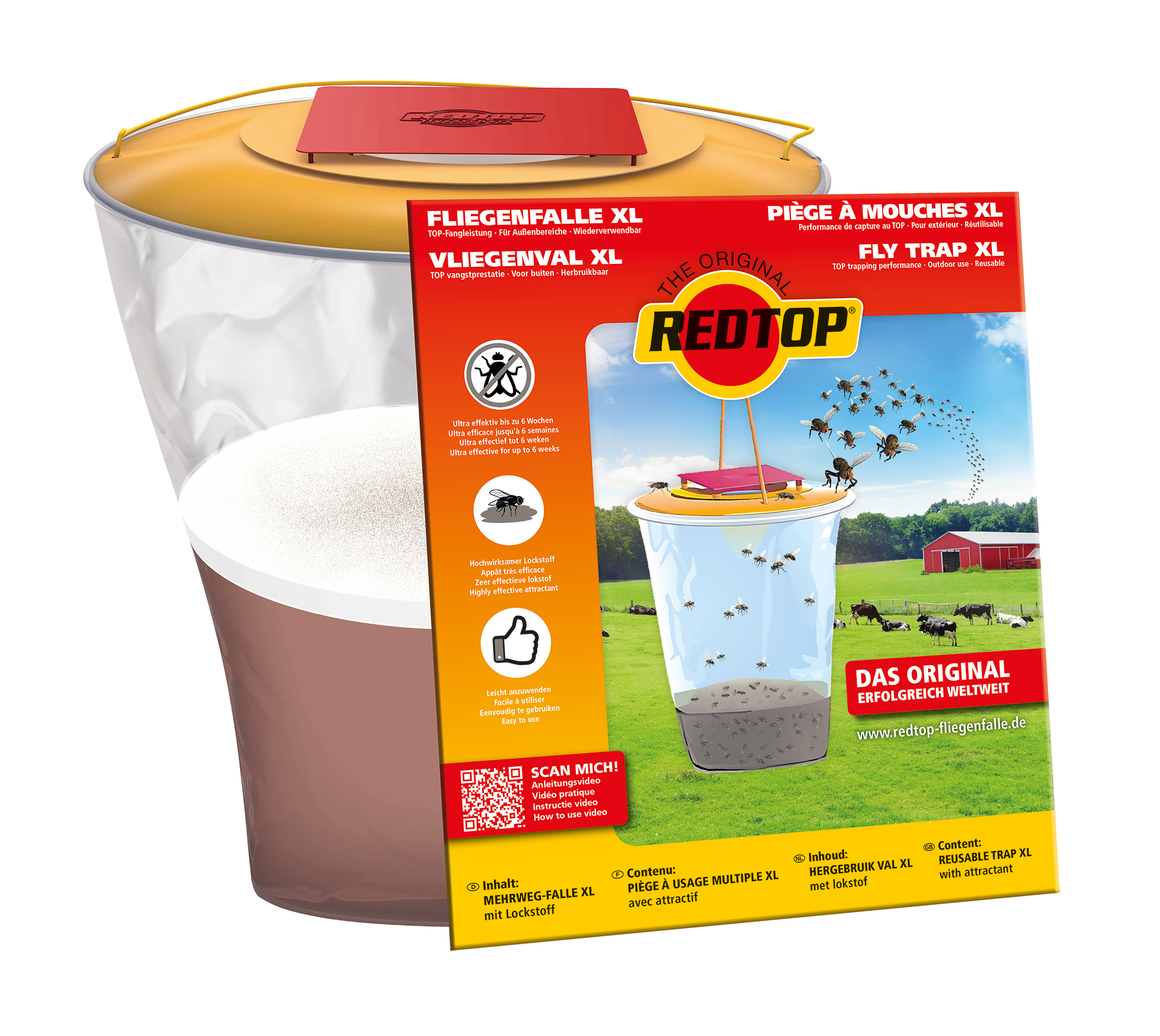 REDTOP® Fliegenfalle "Standard" XL, 8 Liter