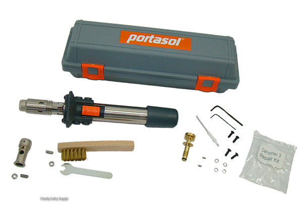 Improved Portasol III Dehorner Kit with extra tips for goat and sheep