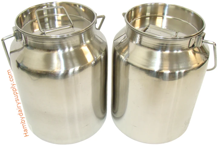 Pair of 1.3 gallon Stainless Steel Milk Storage Can (2 x 5 quart) S/D