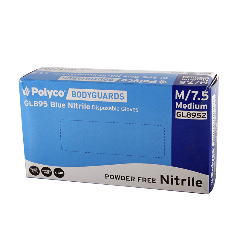 Bodyguard sheild powder free blue nitrile gloves – box 100