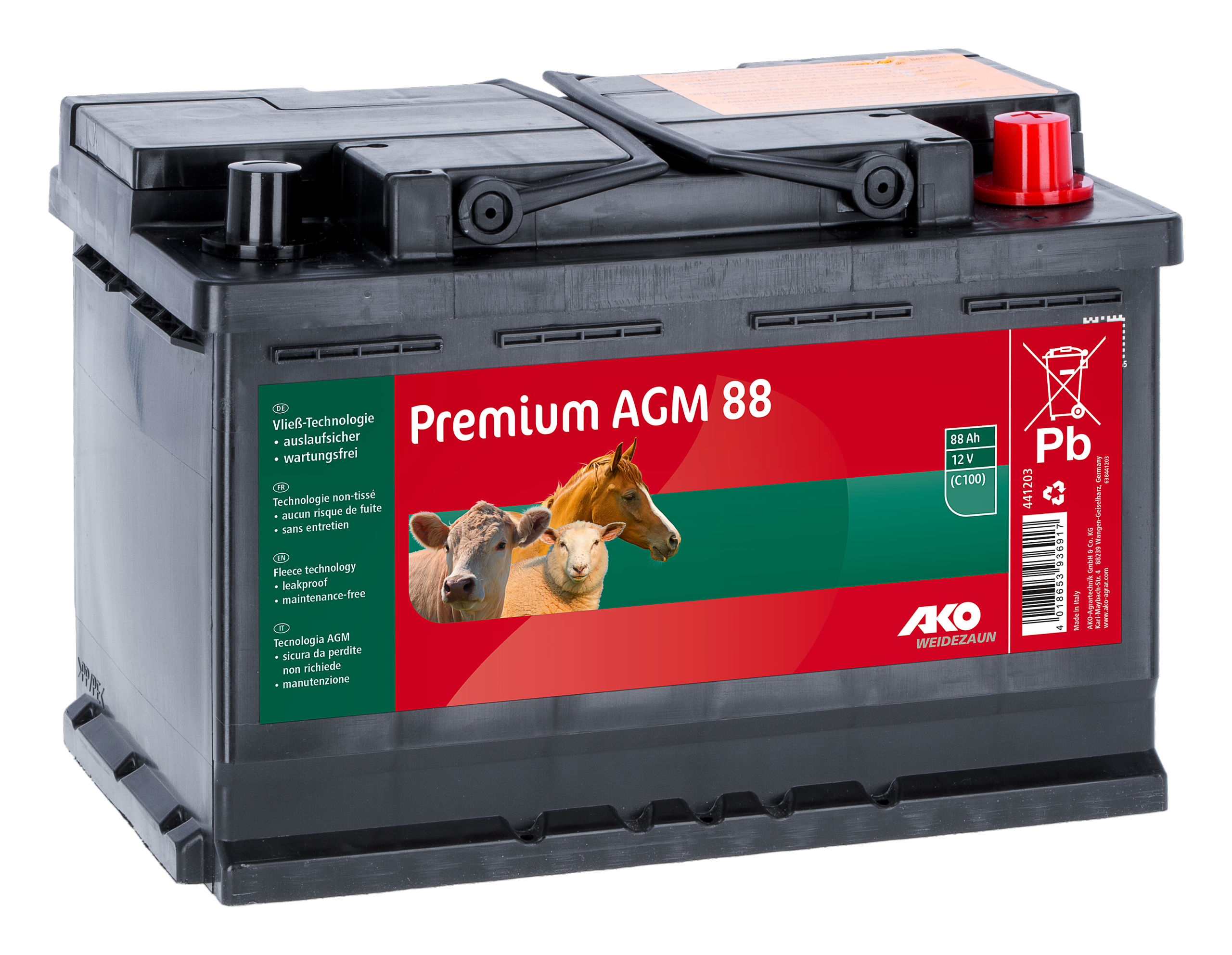 AKO Premium AGM Batterie 12 Volt 88 Ah AKO441203