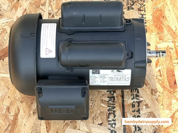 1.0 HP 1 PH Milk Pump Motor for DeLaval - No Base - Keyed Shaft R10432