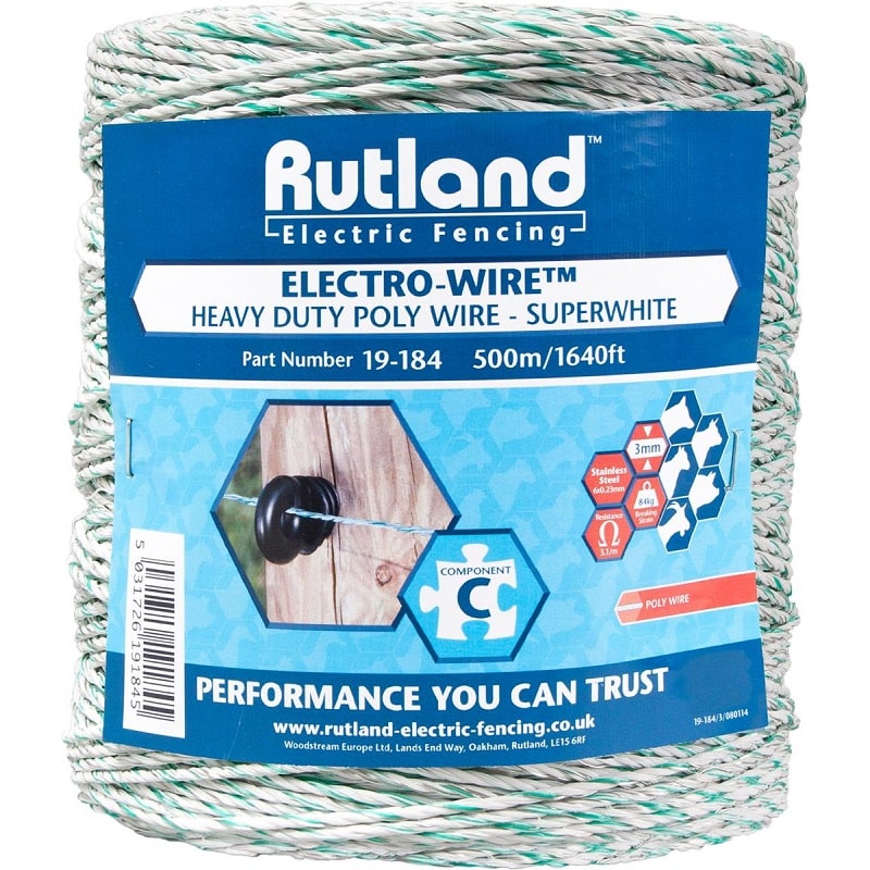 Rutland superwhite maxi electro-wire 500m 486184R