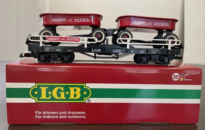 Sold - LGB 44590 RADIO FLYER FLATBED CAR - G scale -Like New 816-449-1314