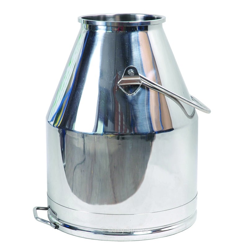 Greenoak low handle dump milk bucket – stainless steel
