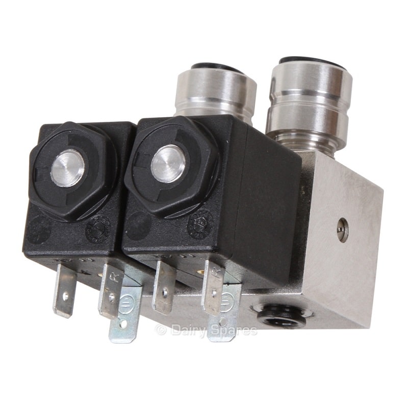 Airwash® double s/s solenoid valve with adapters AW272