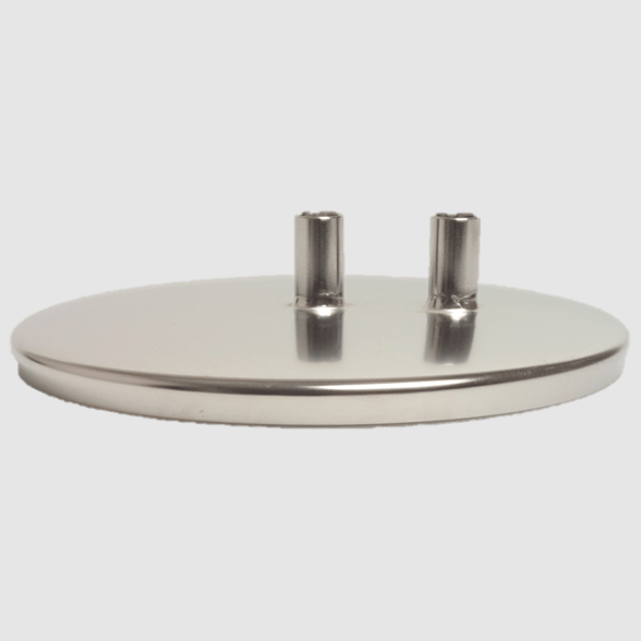 Stainless Steel Milk Receiver Lid with 2 x 18mm Outlets & Anti-Vortex Plate