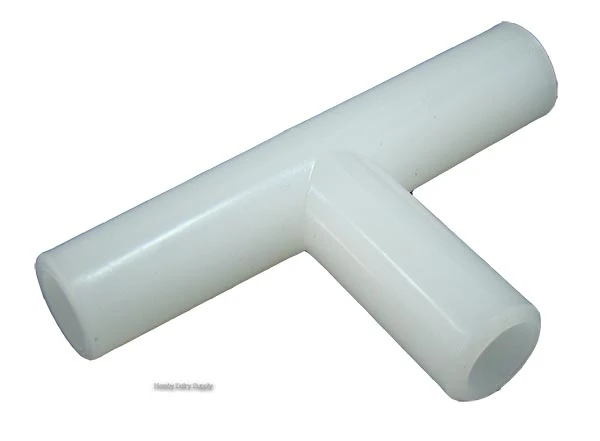 Clearance! Smooth White Barbless CIP Tee for 5/8 tubing - FDA approved 4999-1070-158