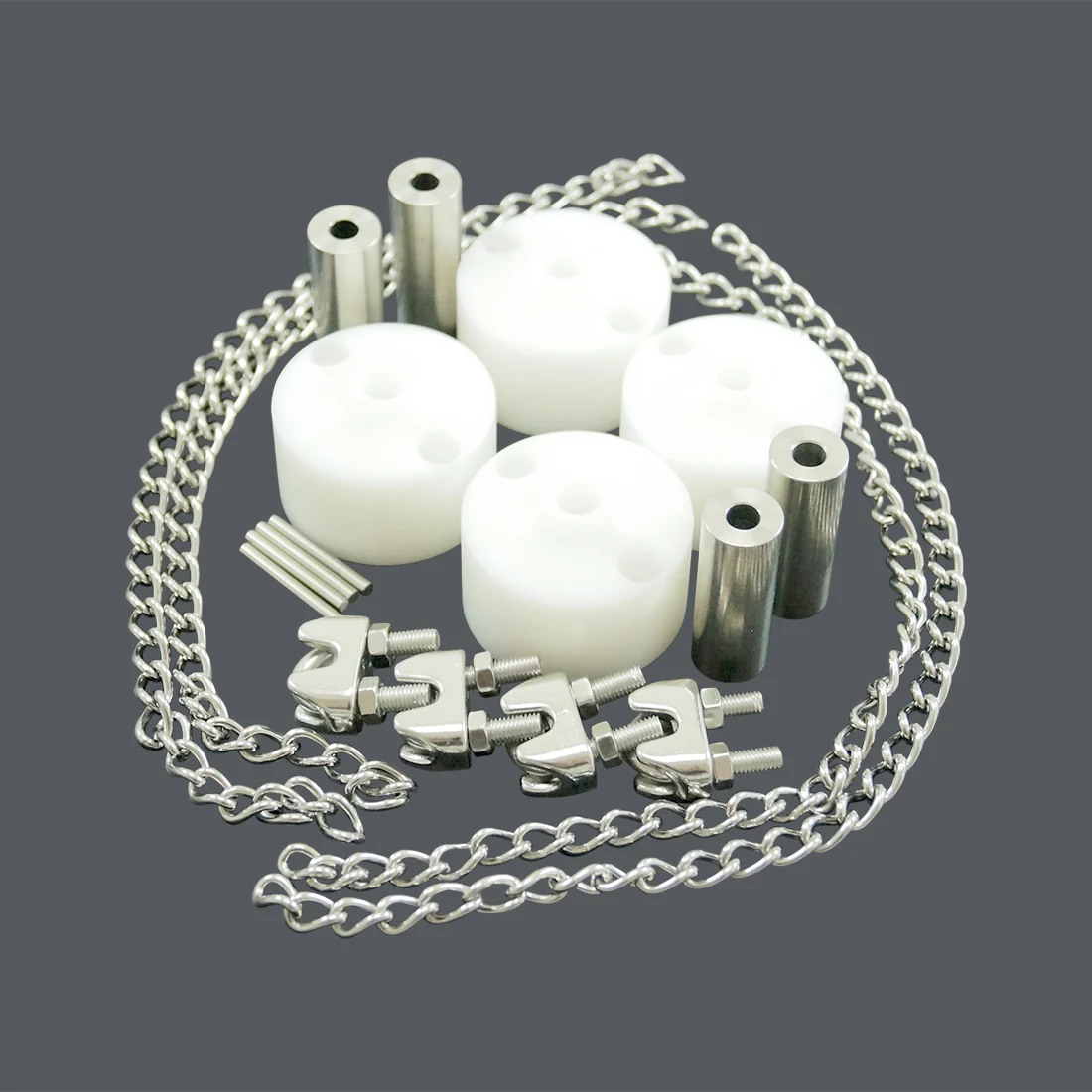 Chain set for teat cups without cup