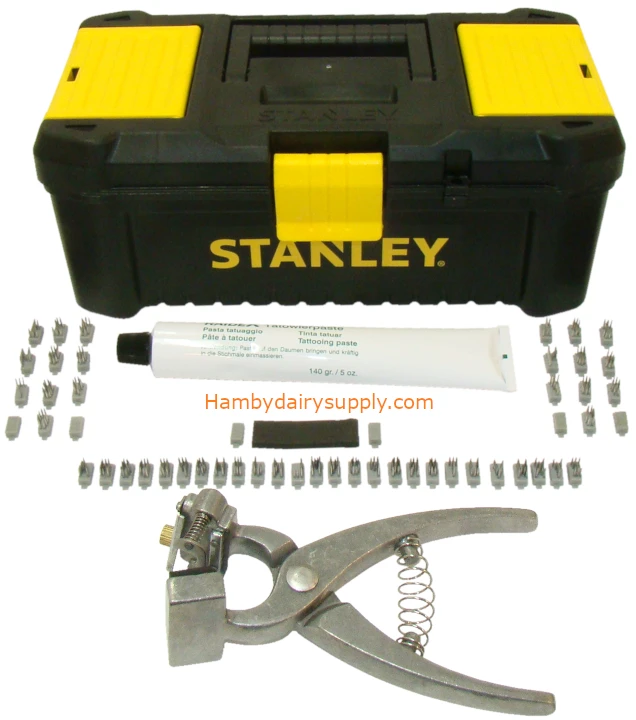 5/16 Ear Release Tattoo Kit A-Z + 0-9 + Green Ink
