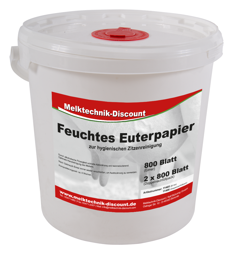Feuchte Eutertücher, Eimer, 20x20cm, 800 Blatt