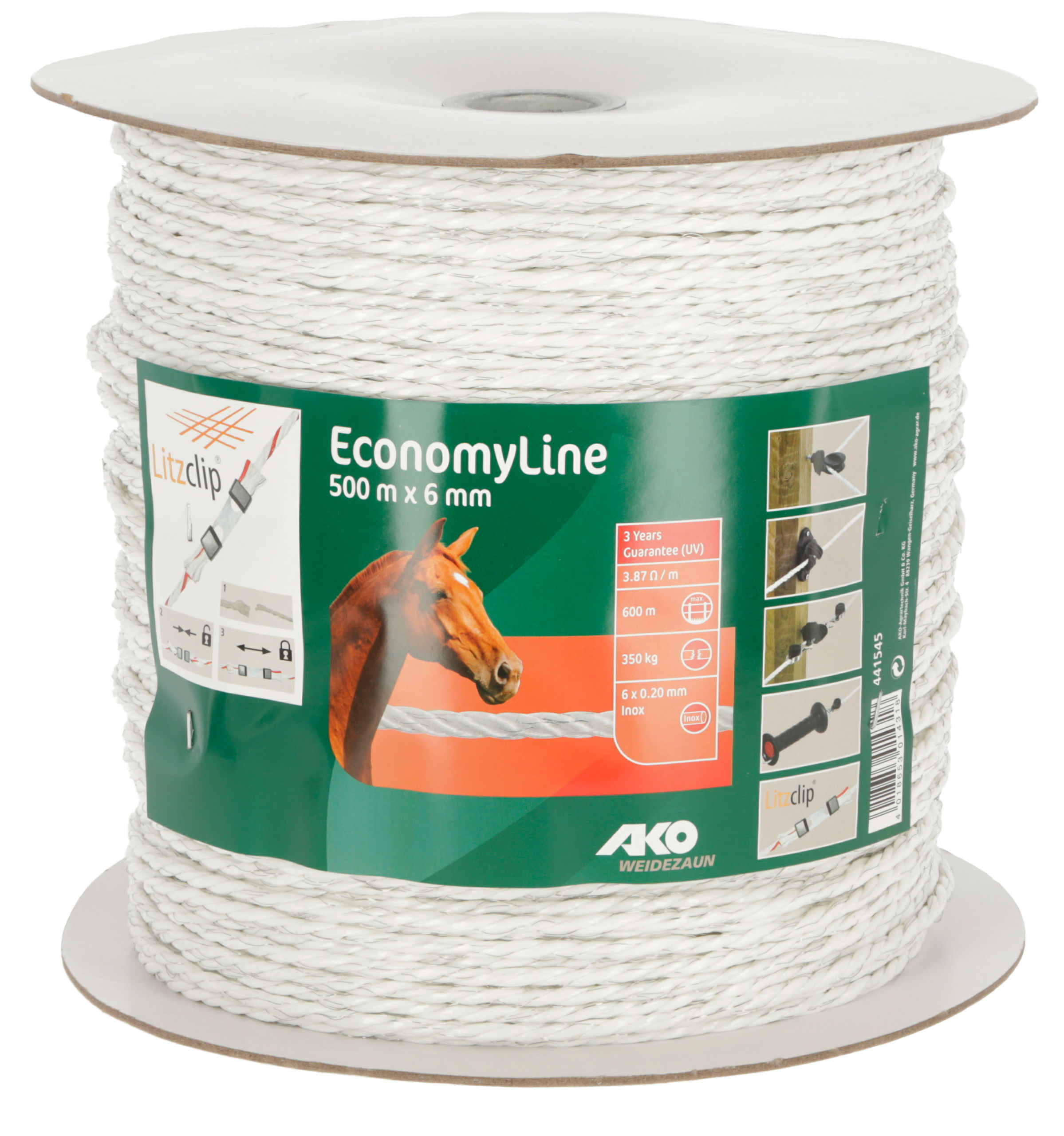 AKO Weidezaunseil EconomyLine 6 mm weiß