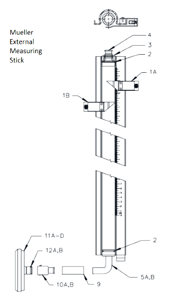 Left Slide Indicator - for Mueller Left Hand Mounted External Measuring Stick