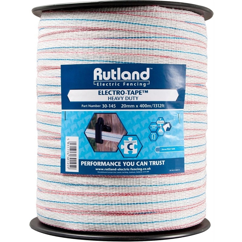 Rutland white electro-tape 20mm x 400m 486145R