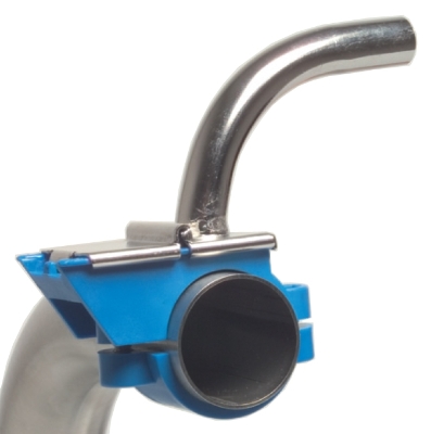 Kunststoff-Milchanschluss mit NIRO-Schieber, 16mm Durchlass, für 40mm Leitung