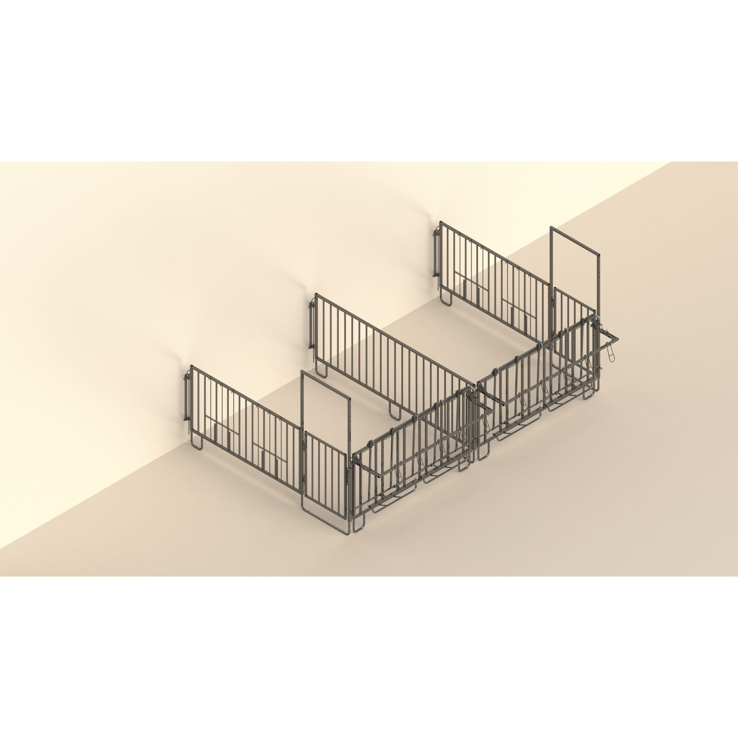 Modulare Zaunaufstallung Doppelset für 2 x 3er Kälbergruppe K-14493