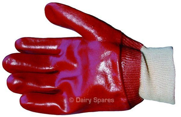 Red PVC Knitwrist Glove (Pr) – GK05 GK05