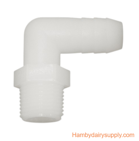 3/8 X 1/2 hose barb connector 90 elbow EL 3812