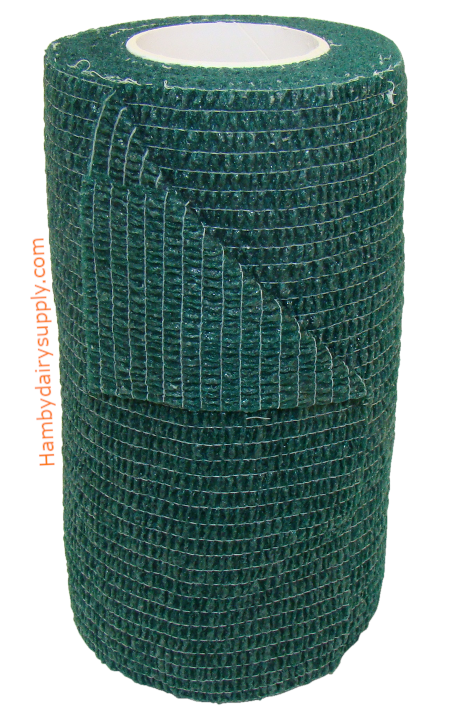Green - Cohesive Flexible Bandage 4 inch x 5 yards stretched