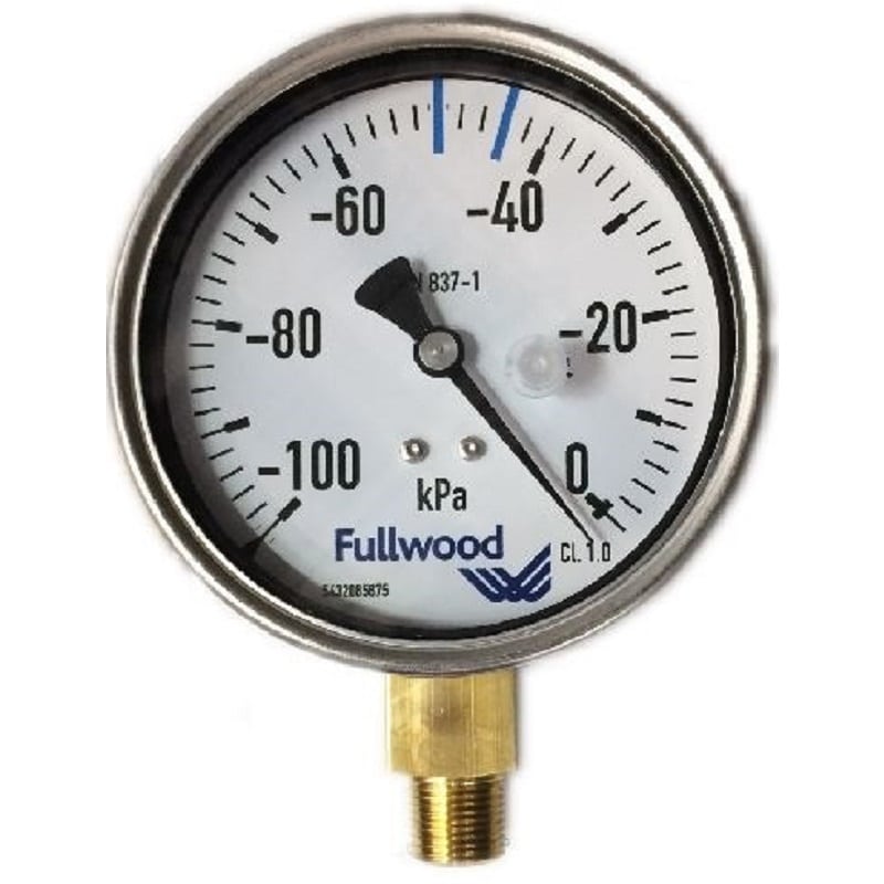 Fullwood vacuum 100mm vacuum gauge 3/8 bsp 045010F