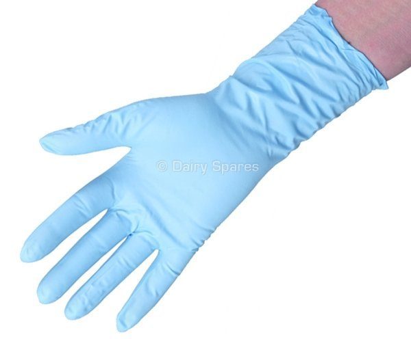 febra™ LC Nitrile Milking Glove Long Cuff, Blue Powder Free (50Pk) – GA54S GA54S