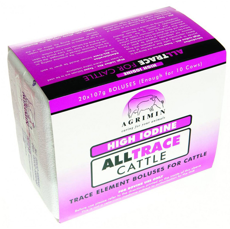 Alltrace High Iodine Cattle Bolus – 107g x 20