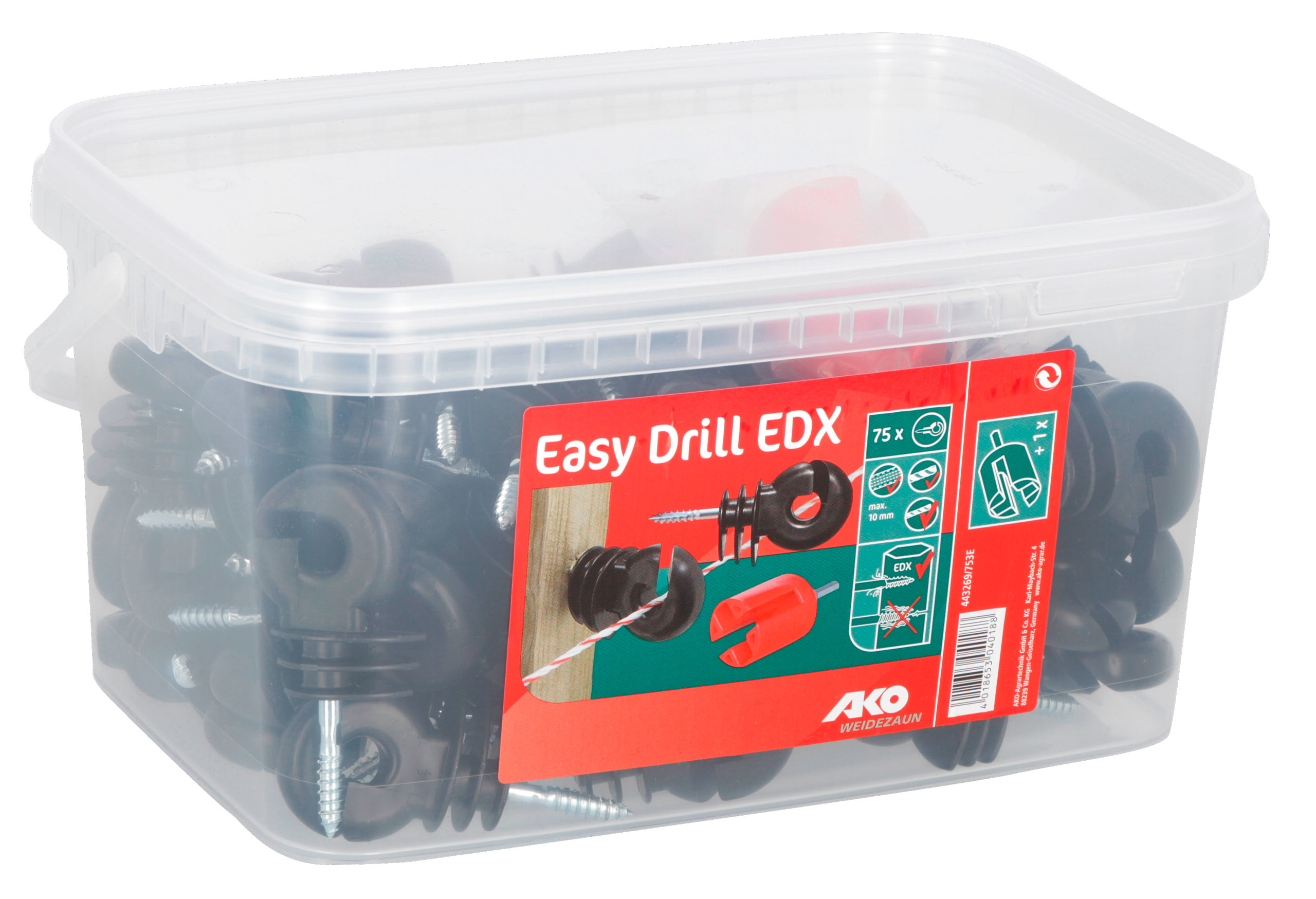 Ringisolator Easy Drill EDX mit durchgehender Stütze | 75 Stück 443269/753E