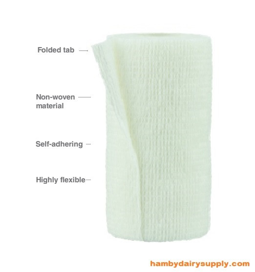 White - Cohesive Flexible Bandage 4 inch x 5 yards stretched