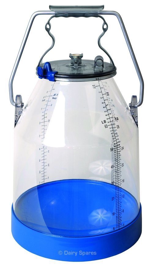 Clear Milk Bucket c/w Lockable Lid 16mm Nipple (Needs Pulsator) – DB200L DB200L
