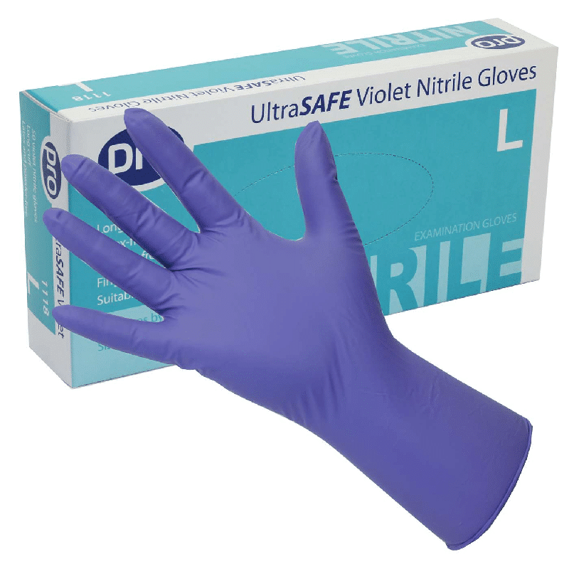 Ultrasafe Pro long cuff 6mil powder free nitrile gloves – box 50