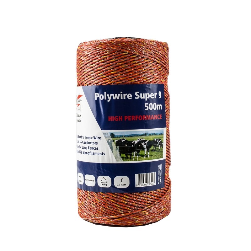 Fenceman polywire super 9 orange – 500m