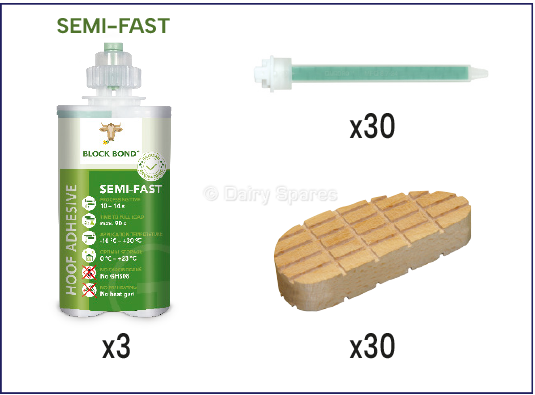 Block Bond Semi-Fast Wooden Hoof Block Kit (30Pk) – BBG0006 BBG0006