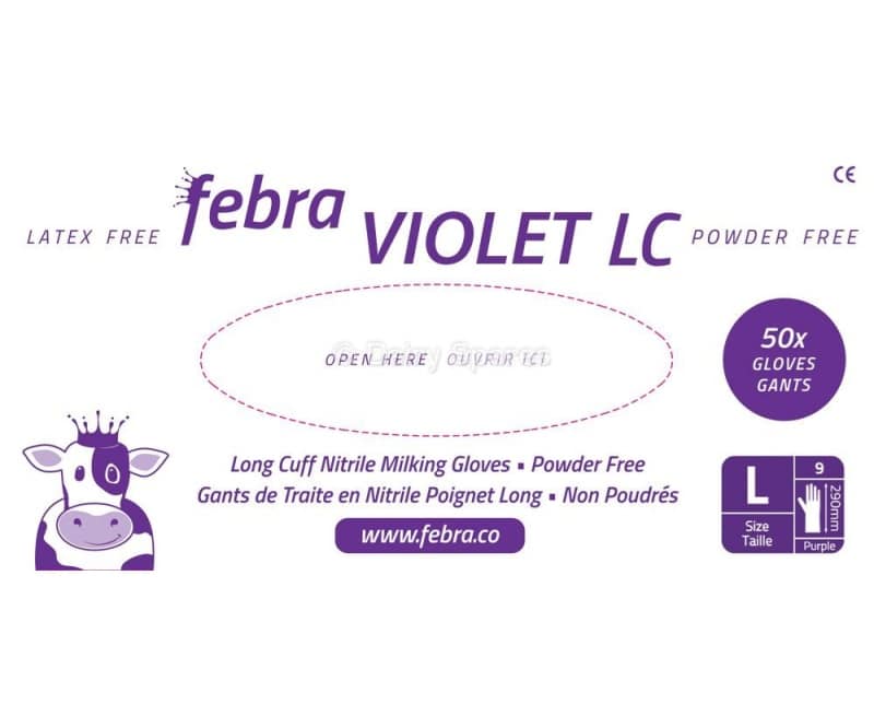 Febra Violet Nitrile Milking Glove GLV53