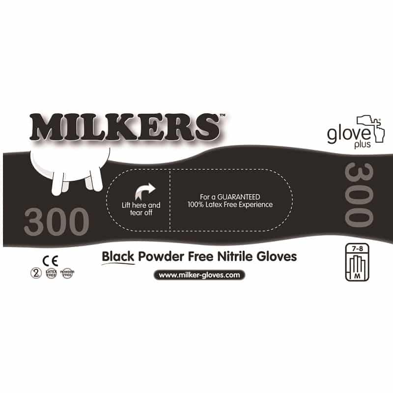 Milkers 300 long cuff nitrile gloves box 50 GL49