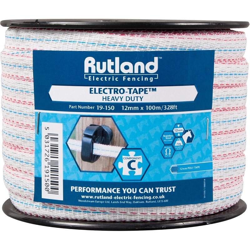 Rutland white electro-tape 12mm x 100m 486150R